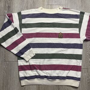 Vintage 90s Structure Sweatshirt Mens Large Crewneck Pullover USA Striped